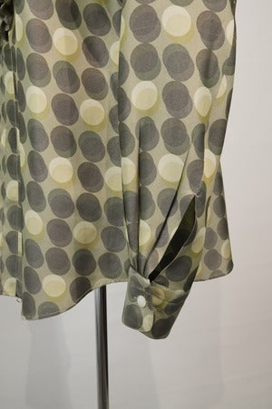 NOBNAGA Paris/ Ruffled Stand -Up Collar Dot motif Shirt