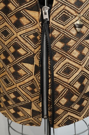 eofm  / African Kuba Cloth Horse Leather Vest