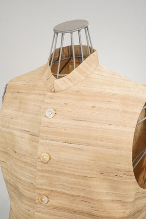 PERIOD FEATURES/ Hand Woven Silk Embroidery  Waist Coat