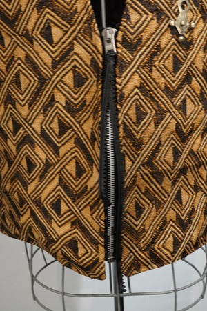 eofm  / African Kuba Cloth Horse Leather Vest
