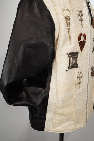 ARCD別注eofm×clophon folk art /Horsehide Single Jacket (Hand made Burkina Faso Wool with Vintage TUAREG)