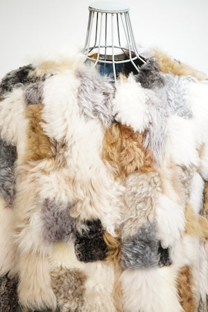 CURRENTAGE /  A2544FJM355 Patchwork Mouton Coat