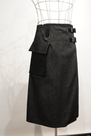 NICHOLAS DALEY / Black Denim ''WRAP KILT''　ND -AW24-WK2-CO-BK