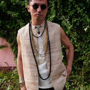 PERIOD FEATURES/ Hand Woven Silk Embroidery  Waist Coat