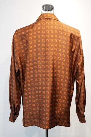 NOBNAGA Paris /  1960's French Silk Open Collared Shirts  (221119)