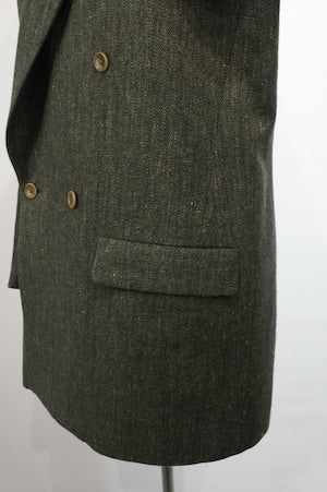HAVERSACK / Wool Linen Herringbone Tweed  Double Breasted Jacket