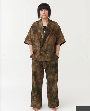 NOBNAGA Paris / Shawl Collar One Button Short Sleeve Shirt
