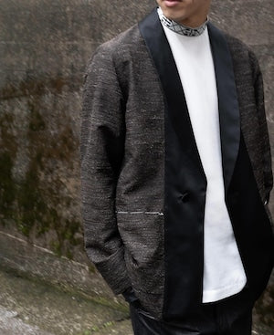 NOBNAGA Paris /   Kimono-Style Collar Smoking 大島紬 (Oshima Pongee's Silk)