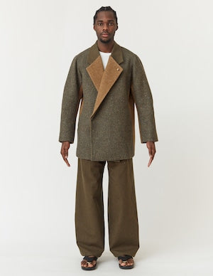 NOBNAGA Paris / British Wool DOUBLE OVERLAP LONG JACKET    (221089)