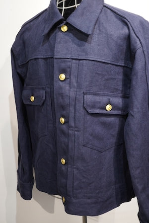 KONNO / 型破り ’’陸式’’ Heavy Linen Canvas Denim Jacket  (220890)