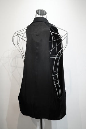 NOBNAGA Paris / Single-Breasted Notched-Lapel Long Gilet