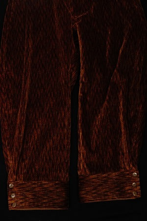 NOBNAGA Paris /  Necktie Belted Buttoned Cuff Brown Corduroy Pants