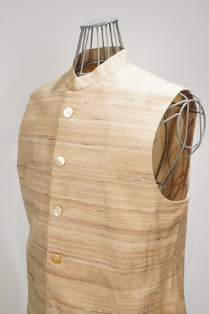 PERIOD FEATURES/ Hand Woven Silk Embroidery  Waist Coat