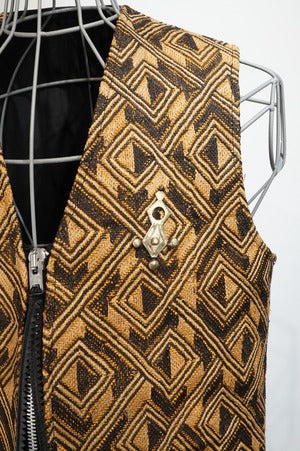 eofm  / African Kuba Cloth Horse Leather Vest