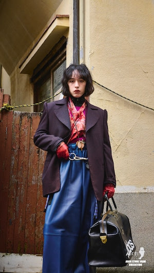 ARCD ×CORGI /4Ply Wool 1Ply Lurex 1/2 Zip Drivers Jacket