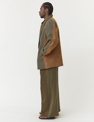 NOBNAGA Paris / British Wool DOUBLE OVERLAP LONG JACKET    (221089)